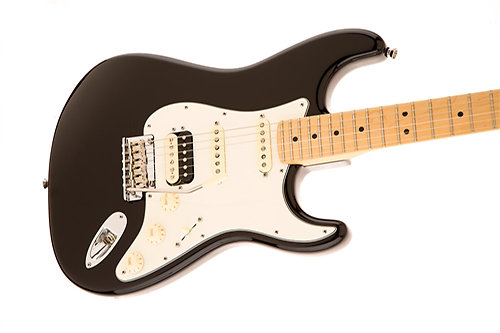 American Standard Strat HSS Shawbucker Black Fender