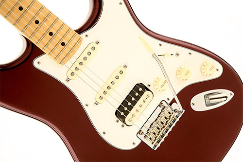 American Standard Strat HSS Shawbucker Bordeaux Metallic Fender