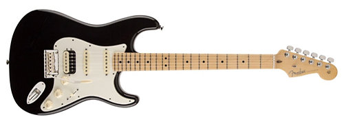 American Standard Strat HSS Shawbucker Maple Black Fender