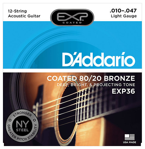 D'Addario EXP36 NY Steel 10/47 Light 12-String
