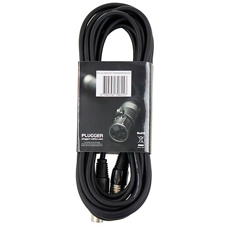 Plugger Câble DMX XLR femelle 3b/mâle 3b 6m Noir 