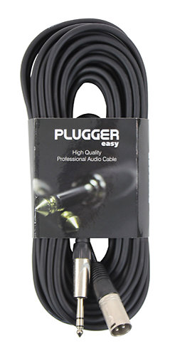 Plugger Câble XLR Mâle 3b - Jack Mâle Stéréo 15m Easy