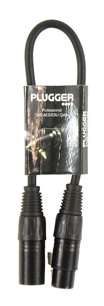 XLR-Kabel Bretelle 0,60 M - 2x Female & 2x Male, 3-polig, Schwarz - Von PLUGGER