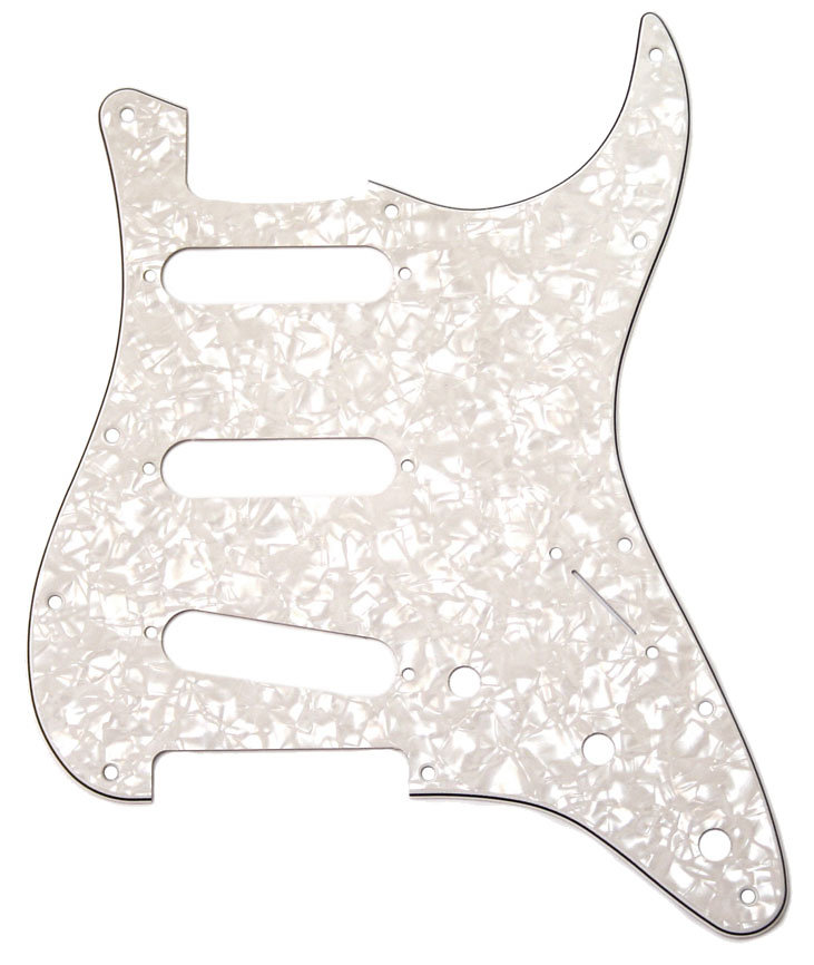 4-Ply White Pearl 11-Hole Stratocaster Pickguard : Pièces Détachées Guitare  Fender 