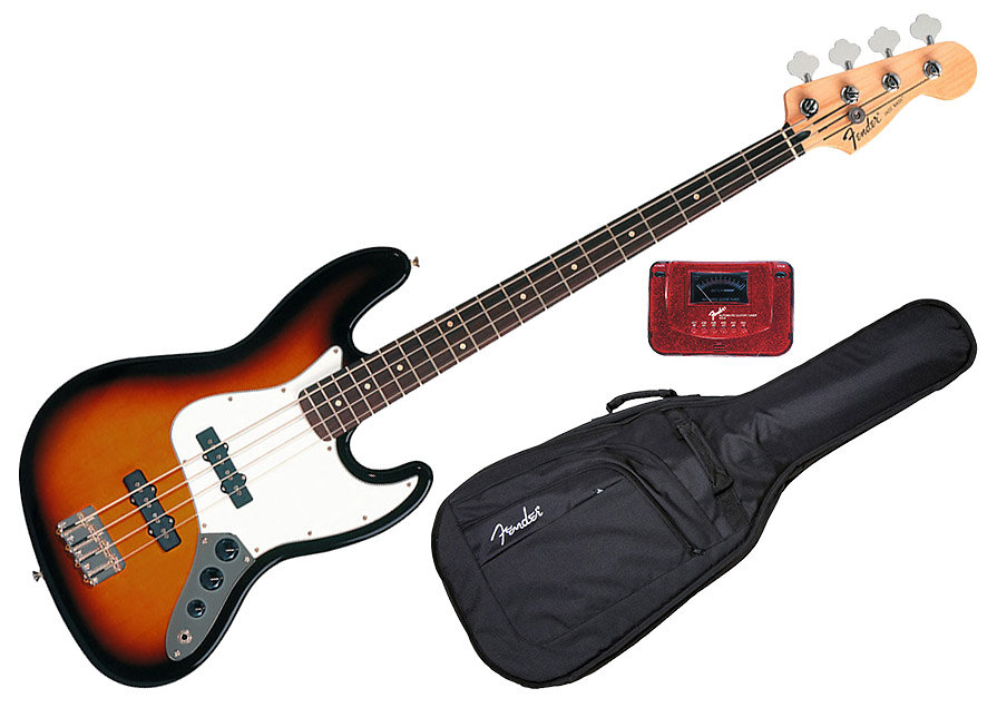 Fender Standard Jazz Bass Brown Sunburst Rosewood Bundle