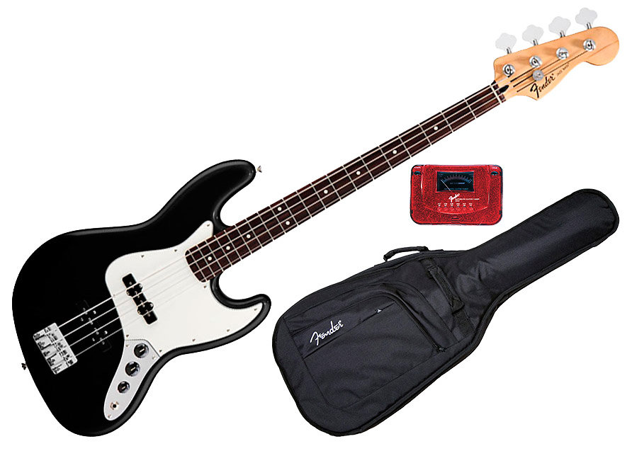Fender Standard Jazz Bass Black Rosewood Bundle