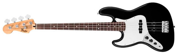 Fender Standard Jazz Bass Black LH Rosewood Bundle