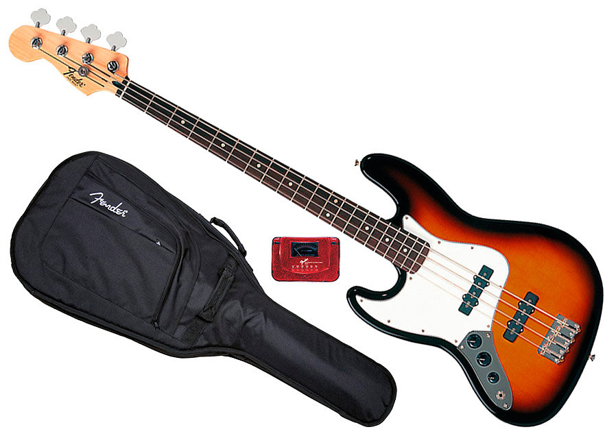 Standard Jazz Bass LH Brown Sunburst Rosewood Bundle Fender