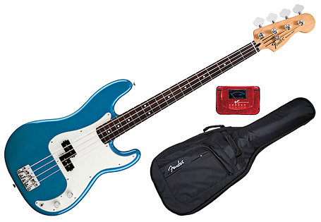 Fender Standard Precision Bass Lake Placide Blue Rosewood Bundle