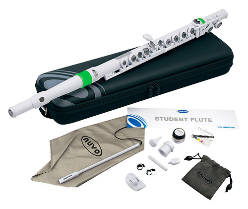 Student Flute White/Green Nuvo