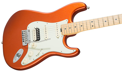 American Elite Stratocaster Shawbucker Maple Autumn Blaze Metallic Fender