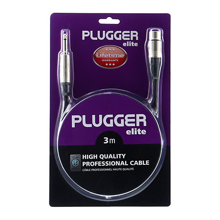 Plugger Câble XLR femelle 3b - Jack mâle mono 3m Elite