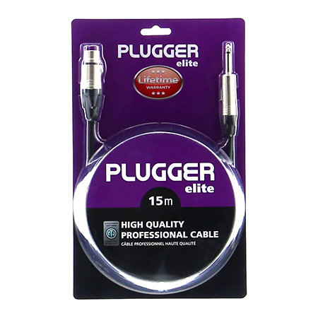 Plugger Câble XLR Femelle 3b - Jack Mâle Mono 15m Elite