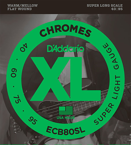 D'Addario ECB80SL Chromes Bass Light 40-95 Super Long Scale