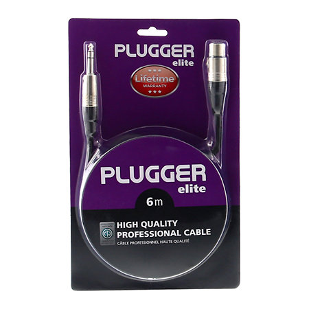 Plugger Câble XLR femelle 3b - Jack mâle stéréo 6m Elite