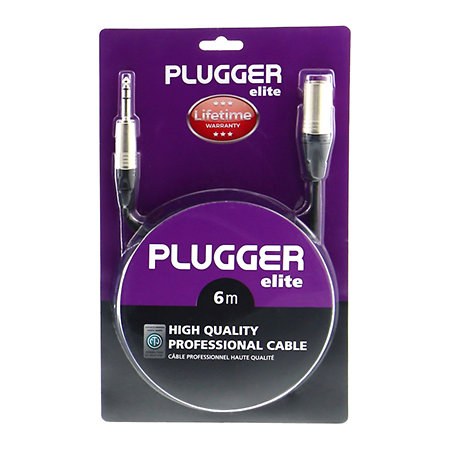 Plugger Câble XLR Mâle 3b - Jack Mâle Stéréo 6m Elite