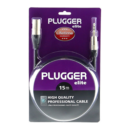 Plugger Câble XLR Mâle 3b - Jack Mâle Stéréo 15m Elite