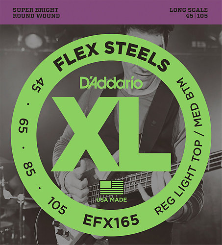 D'Addario EFX165 FlexSteels Bass Custom Light 45-105 Long Scale