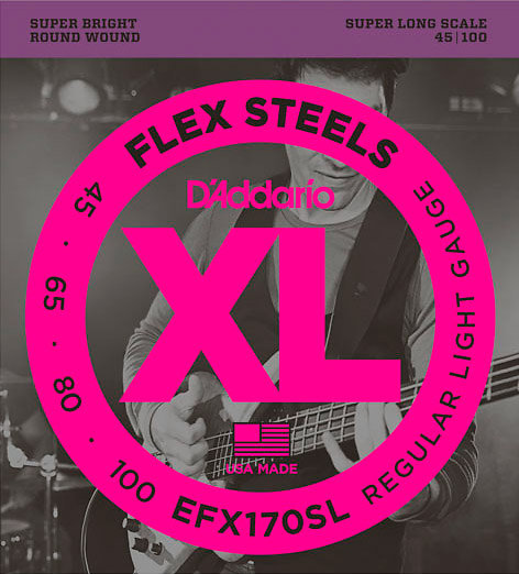 D'Addario EFX170SL FlexSteels Bass Light 45-100 Super Long Scale
