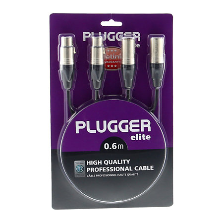 Plugger Câble Bretelle XLR Femelle 3b - XLR Mâle 3b 0.60m Elite
