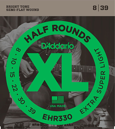EHR330 Half Rounds Extra-Super Light 8-39 D'Addario