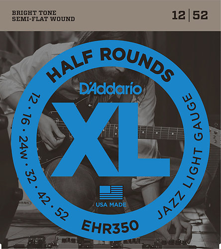 D'Addario EHR350 Half Rounds Jazz Light 12-52