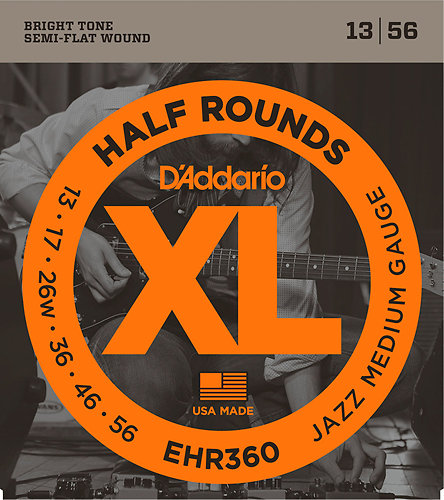 EHR360 Half Rounds Jazz Medium 13-56 D'Addario