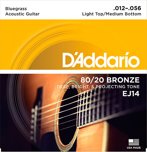 D'Addario EJ14 80/20 Bronze Light Top/Medium Bottom/Bluegrass 12-56