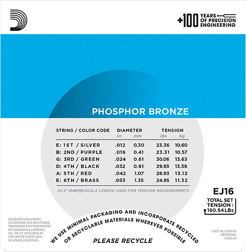 EJ16-10P Phosphor Bronze Light 12-53 D'Addario