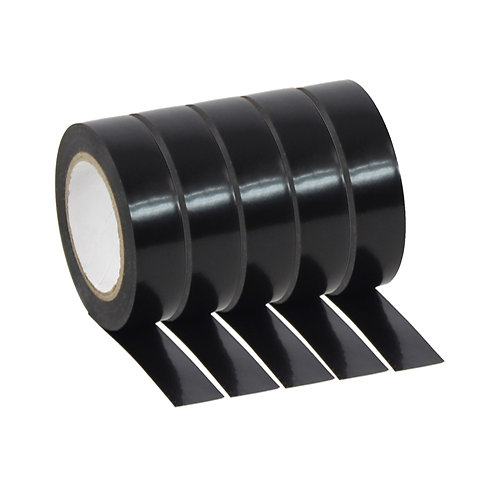 PVC Tape Black Pack 5x 10 mètres Plugger
