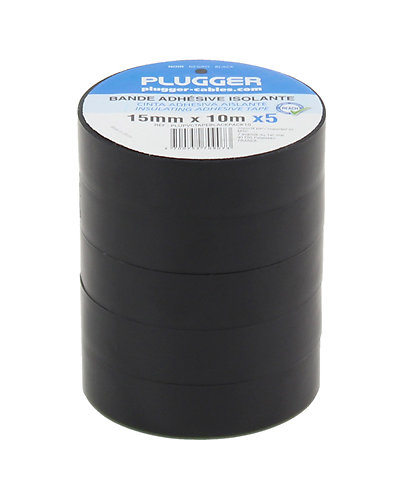 Plugger PVC Tape Black Pack 5x 10 mètres