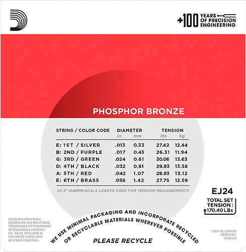 EJ24 Phosphor Bronze True Medium 13-56 D'Addario