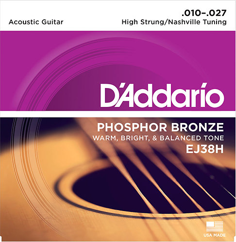 D'Addario EJ38H Phosphor Bronze High Strung/Nashville Tuning 10-27