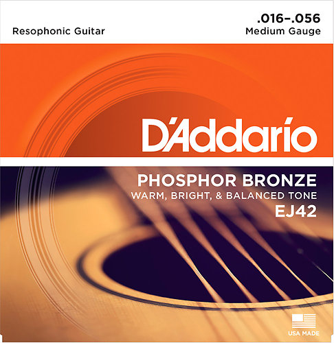 D'Addario EJ42 Phosphor Bronze Resophonic 16-56