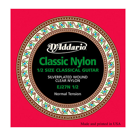 D'Addario EJ27N 1/2 Student Nylon Fractional Normal Tension