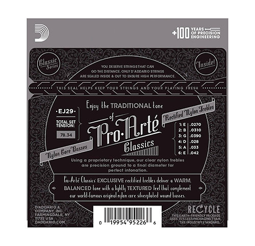 D'Addario EJ29 Pro-Arté Rectified Trebles Moderate Tension