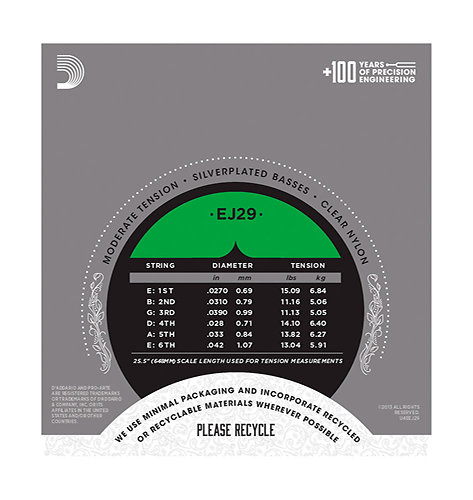 EJ29 Pro-Arté Rectified Trebles Moderate Tension D'Addario