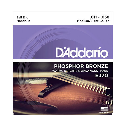 D'Addario EJ70 Phosphor Bronze Ball End Medium/Light 11-38