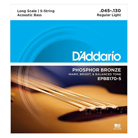 D'Addario EPBB170-5 Phosphor Bronze Long Scale 45-130