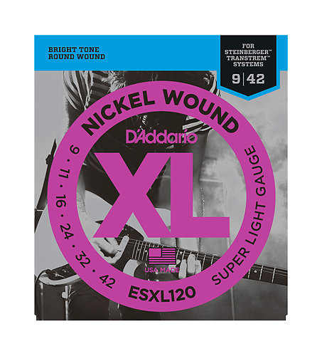 D'Addario ESXL120 Nickel Wound Super Light Double BallEnd 9-42
