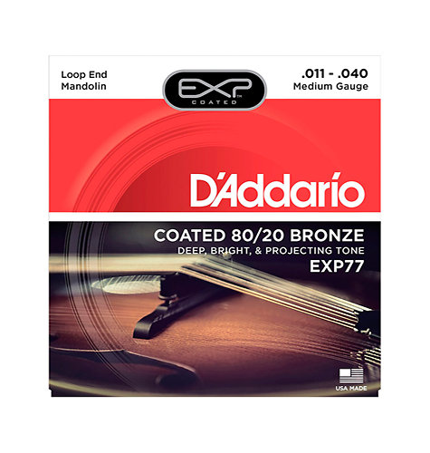 D'Addario EXP77 Coated 80/20 Bronze Medium 11-40