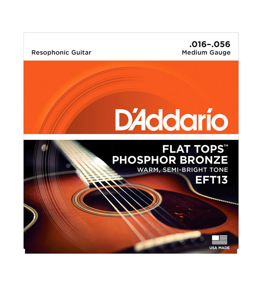 Eft13 Flat Tops Medium 16 56 Guitar Strings D Addario