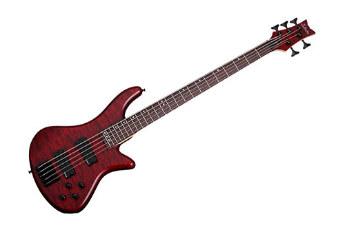 Stiletto Custom basse 6 Vampyre Red Satin Schecter