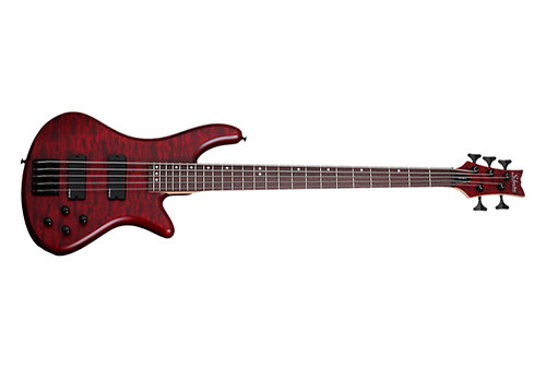 Stiletto Custom basse 6 Vampyre Red Satin Schecter