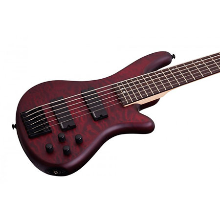 Stiletto Custom basse 6 Vampyre Red Satin Schecter