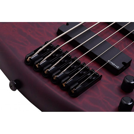 Stiletto Custom basse 6 Vampyre Red Satin Schecter