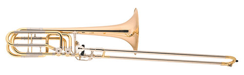 Jupiter JTB 1180R trombone Basse Sib/Fa/Solb/Ré, pavillon cuivre rose, verni