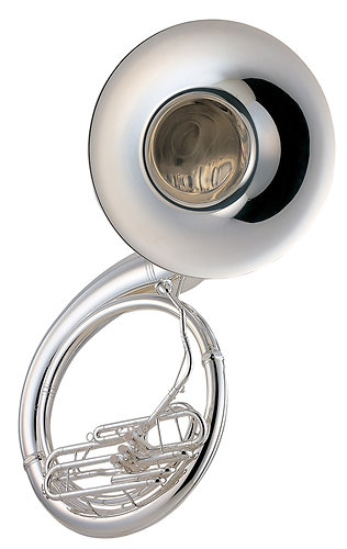 Yamaha YSH 411 S Sousaphone métal, argenté, en housse