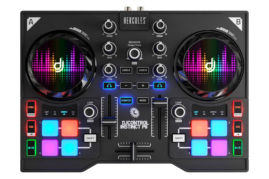 Hercules DJ DJ Control Instinct P8 Contrôleur DJ USB