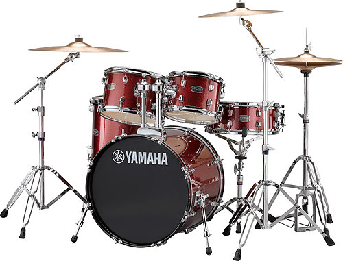 Rydeen Fusion 20'' Burgundy Glitter + Hardware + Cymbales Yamaha